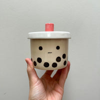 Happy Sad Boba Tea Lidded Jar 2