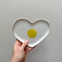 Porcelain Heart Egg Plate/Spoon Rest