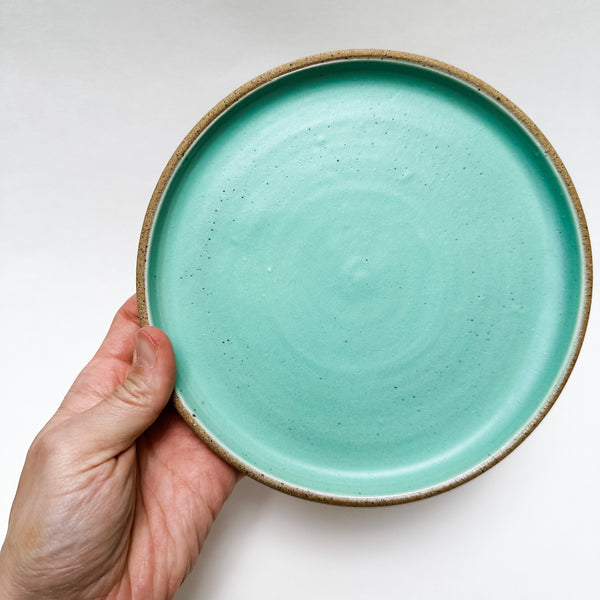 SALE: 7" Sea Green / Mint Green Speckled Plate