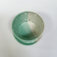 White & Mint Berry Bowl w/ built-in plate