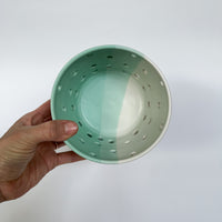 White & Mint Berry Bowl w/ built-in plate