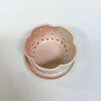 White & Pink Berry Bowl w/ built-in plate