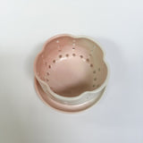 White & Pink Berry Bowl w/ built-in plate