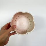 White & Pink Berry Bowl w/ built-in plate