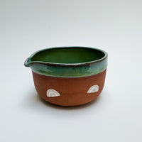 4" Green Matcha Bowl w/ Matte Rainbows