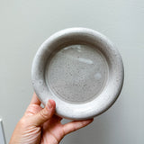 6" White Speckled Donut Plate