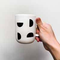 b&w Porcelain Half Moon Mug (13 oz)