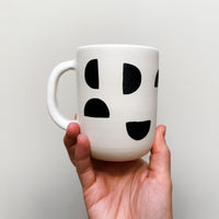 b&w Porcelain Half Moon Mug (13 oz)