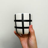 b&w Porcelain Crosshatch Tumbler (13 oz)