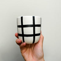 b&w Porcelain Crosshatch Tumbler (13 oz)