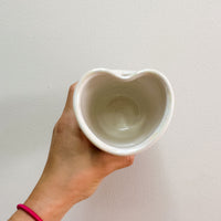 SALE: Iridescent Mother of Pearl Heart tumbler w/ straw hole (10 oz)