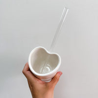 SALE: Iridescent Mother of Pearl Heart tumbler w/ straw hole (10 oz)