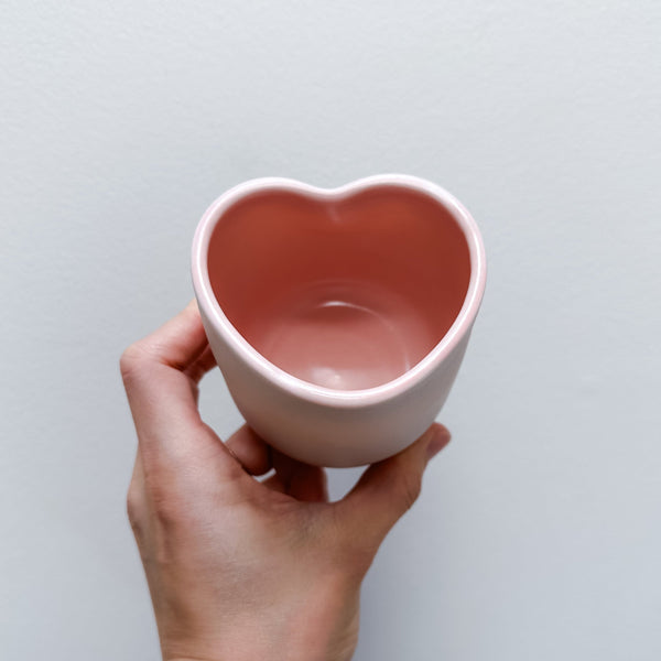 Pink Porcelain Heart Cup (9 oz)