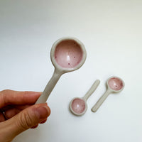 Pink Speckled Porcelain Spoon