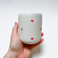 Red Hearts Porcelain Cup (10 oz)