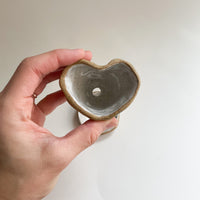 Mini Speckled Heart Planter with drainage plate